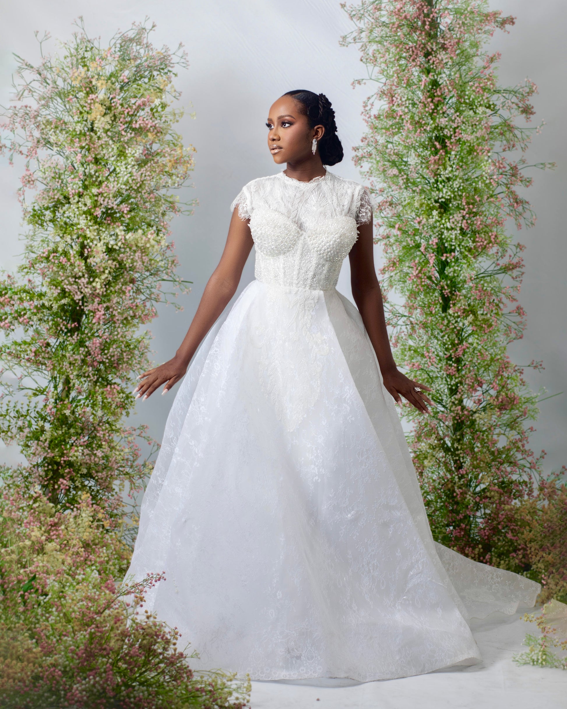 Thalie wedding dress with overskirt