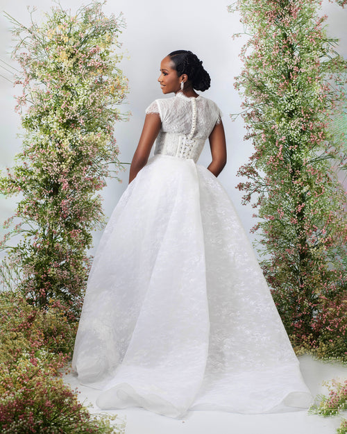 Thalie wedding dress with overskirt
